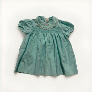Toddle Time JC Penney Vintage Dress Baby Toddler Size 1 1/2 Embroidered Blue